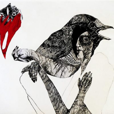 Elham-Rahmati-Not-only-will-I-stare.-I-want-my-look-to-change-reality-Ink-on-paper-100×70
